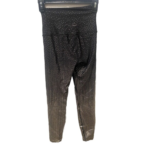 BEYOND YOGA | Drip Dot High Waisted Midi Legging Black Antique Gold | Small - Picture 6 of 8